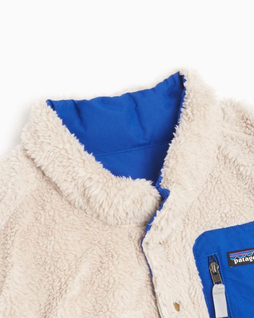 Patagonia Blue High-Necked Sleeveless Double-Sided Vest for men