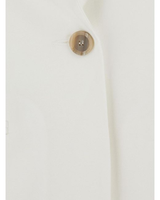 Semicouture White Button-Down Suit Jacket