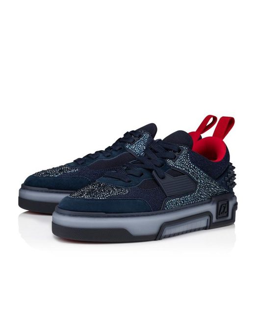 Christian Louboutin Blue Astroloubi Strass Low-Top Sneakers for men