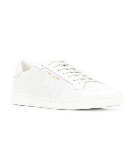 Saint Laurent White Court Classic Sl/10 Lace-Up Sneakers for men