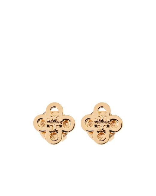 Tory Burch Metallic Forget Me Not Clover Stud Earrings