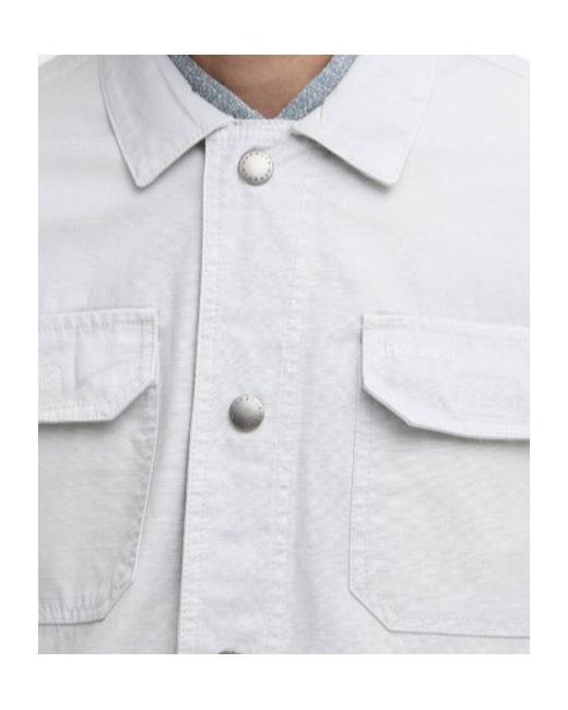 Barbour White Draftmen Cotton Slub Overshirt for men