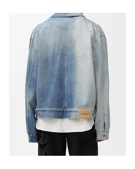 Loewe Blue Two-Toned Button-Up Jacket for men
