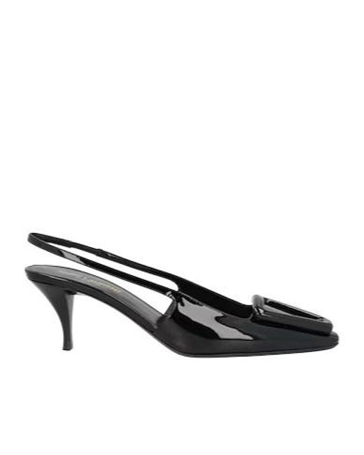 Saint Laurent Black Patent Leather Squaretoe High Heels