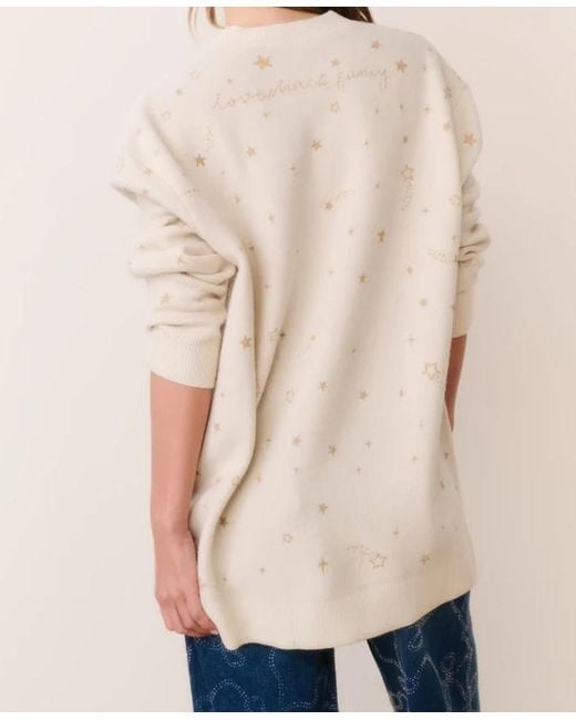 LoveShackFancy Natural Mar Star-Pattern Cardigan