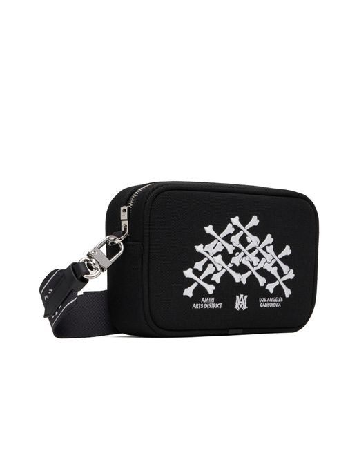 Amiri Black Bones Stacked Camera Case Bag for men