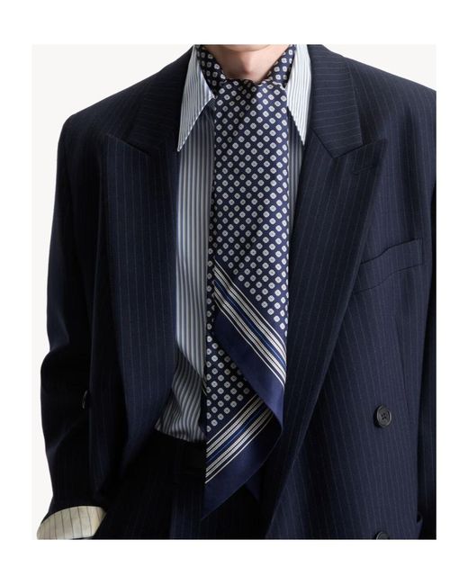 Saint Laurent Blue Lavallière Motifs Mini Scarf for men