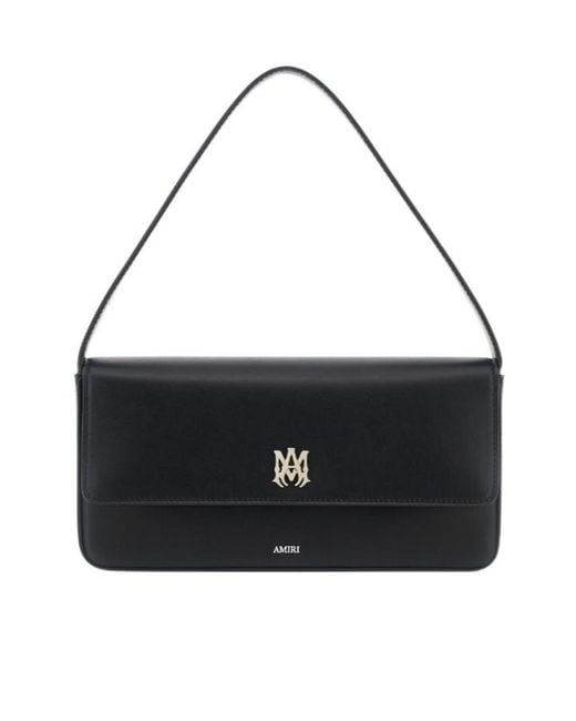 Amiri Black Foldover Top Shoulder Bag