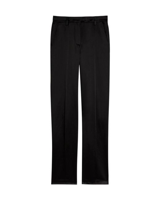 Dries Van Noten Black Pulla Straight-Leg Satin Trousers