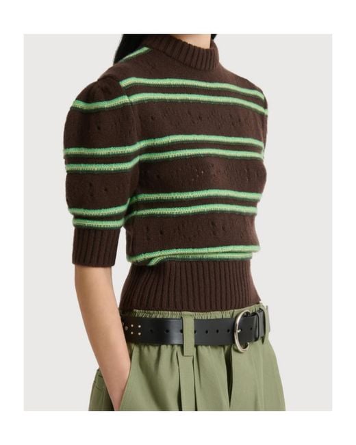 Marni Green Openwork Knit Sweater
