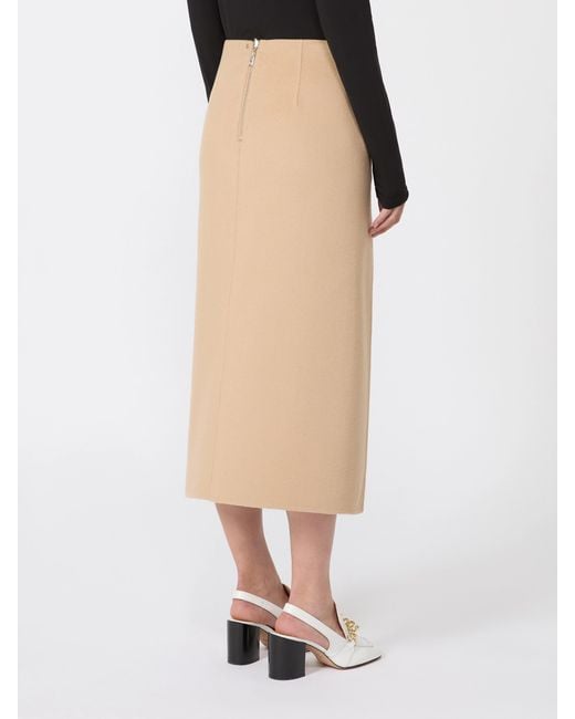Sportmax Natural Slit Pencil Skirt