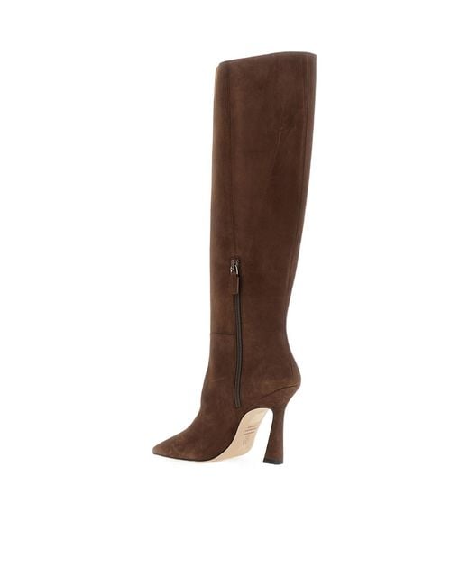 Stuart Weitzman Brown High-Heeled Tall Boots