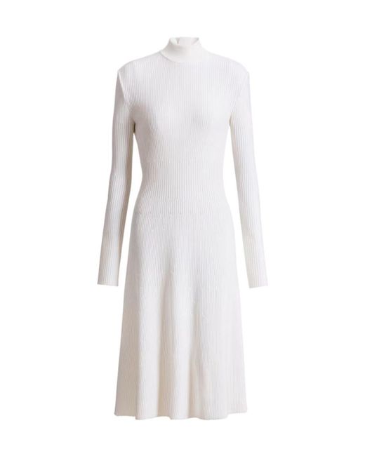 Balmain White Rib-Knit Maxi Dress