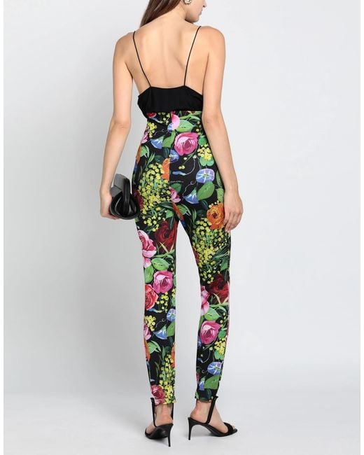 Dolce & Gabbana Black Floral Print Casual Pants