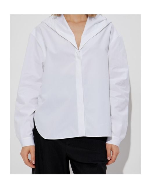 Alaïa White Alaïa Straight Cut Hooded Shirt
