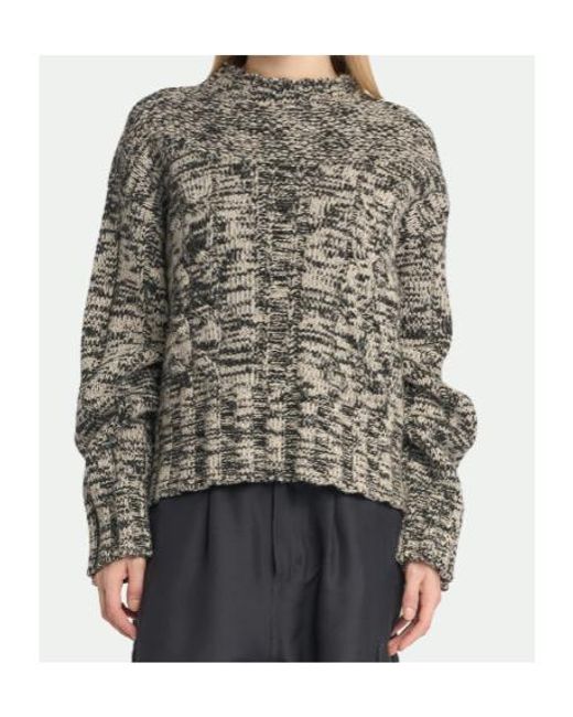 Malo Gray Mélange Cable-Knit Knitted Sweater