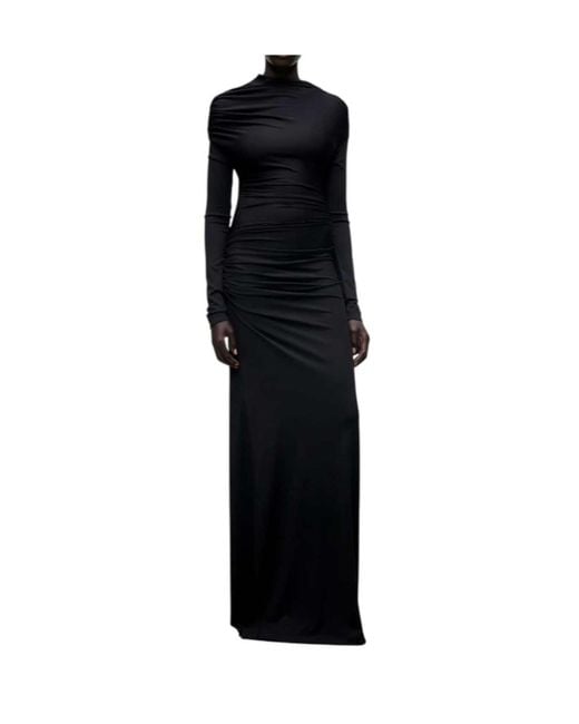 Victoria Beckham Black Long-Sleeved Formal Dress