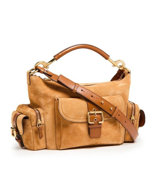 Chloé Brown Engraved Logo Camera Shoulder Bag