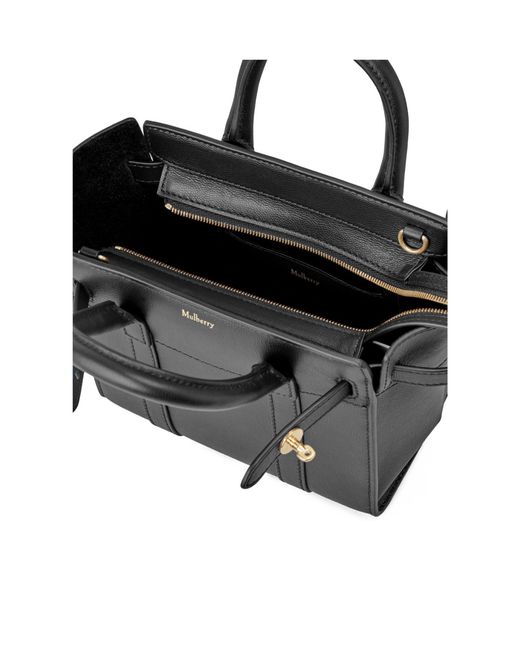 Mulberry Black Bayswater Logo Stamped Micro Crossbody Bag