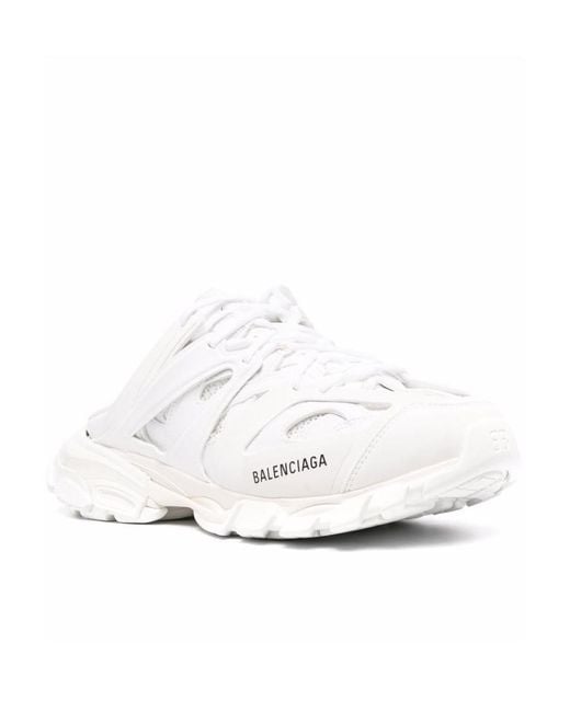 Balenciaga White Track Lace-Up Mule Sneakers for men