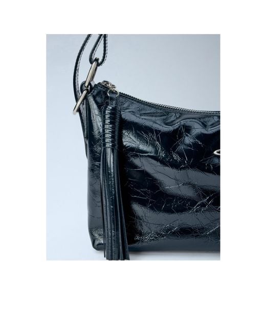 Vivienne Westwood Blue Emma Patent Shoulder Bag