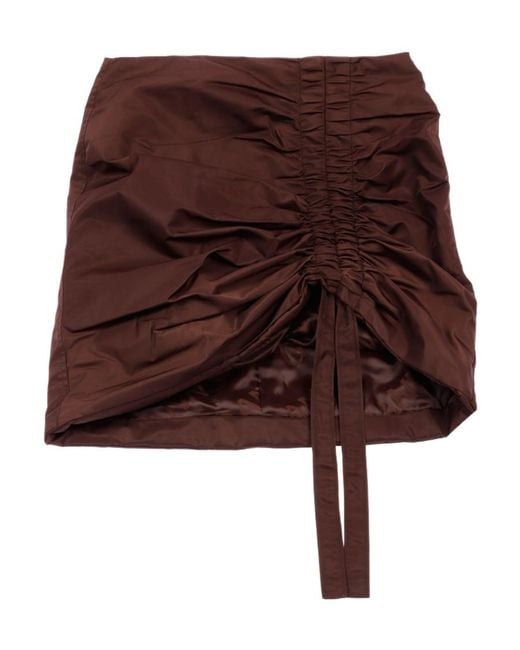 Ganni Brown Nylon Mini Skirt
