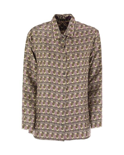 Max Mara Brown 'S Times All-Over Patterned Reversible Top