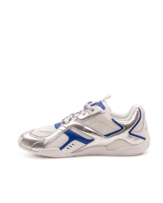Versace Blue Mesh Lace-Up Sneakers for men