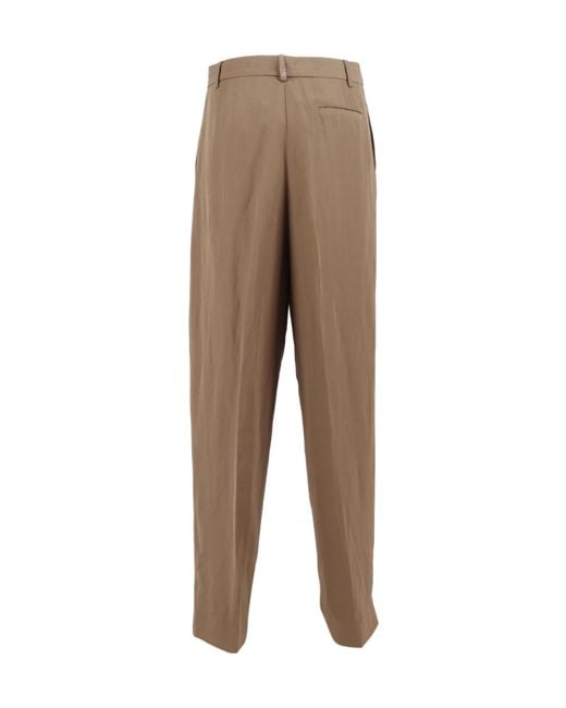 Fabiana Filippi Natural Pleated Tailored Pants