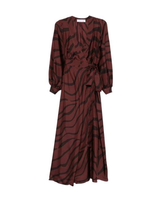 Raquel Diniz Purple Zebra-Print Wrap Dress