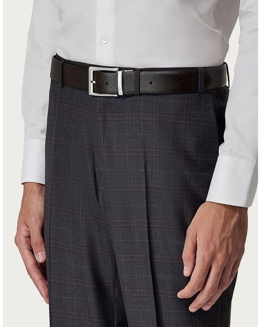 Canali Black Engraved Logo Casual Belt for men