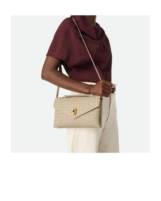 Bottega Veneta Metallic Intrecciato Knot Lock Crossbody Bag