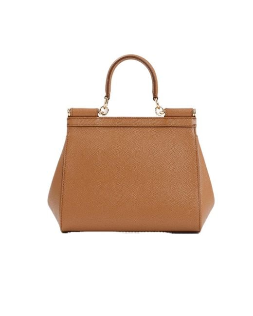 Dolce & Gabbana Brown Sicily Top Handle Shoulder Bag
