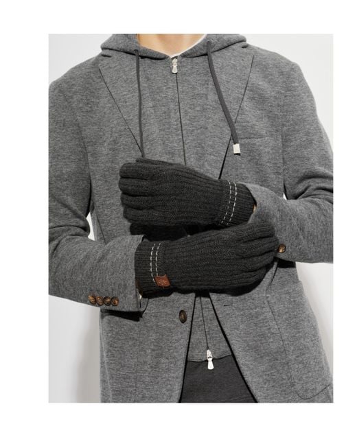 Eleventy Black Fingered Gloves for men