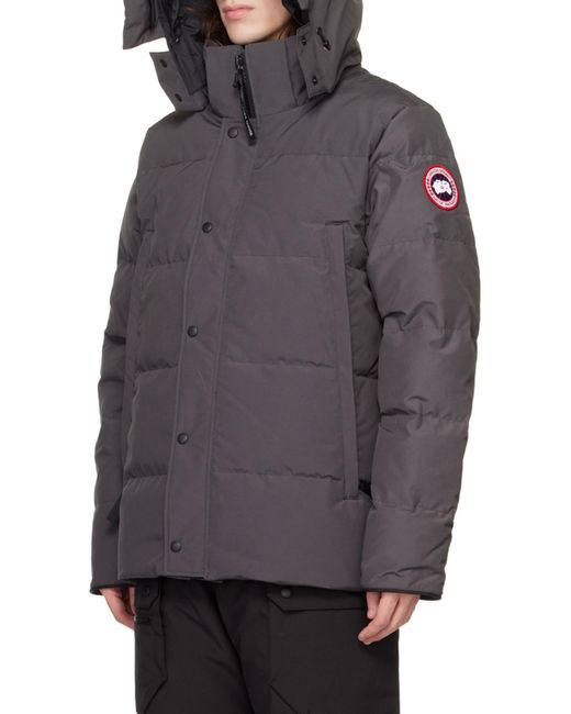 Canada Goose Gray Zipped Hooded Down Jacket for men
