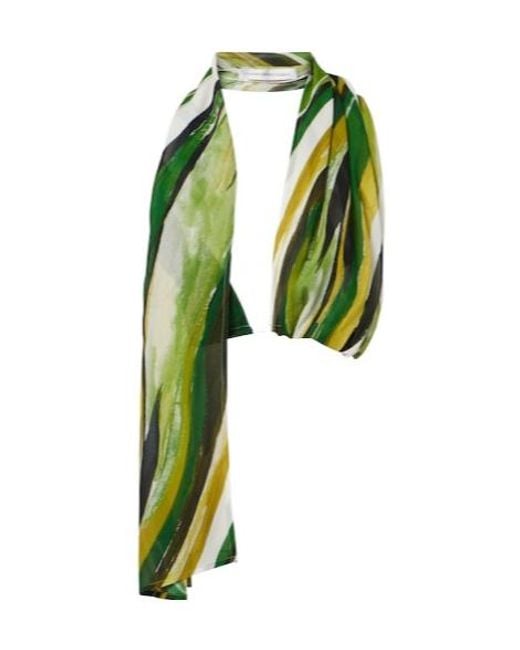 Christopher Esber Green Printed Silk Scarf Bra Top