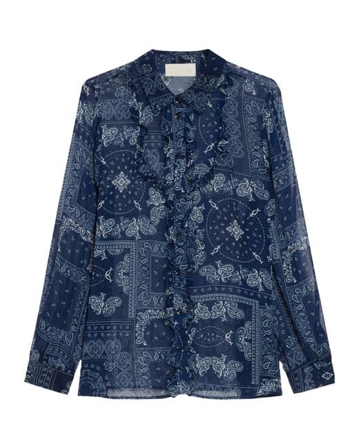 iBlues Blue Printed Shirt