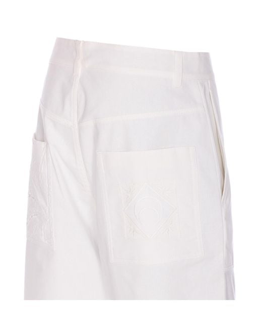 MARINE SERRE White Belt Loops Slacks