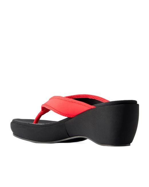 Staud Red Woven Wedge Sandals