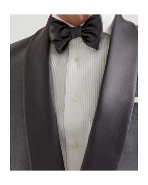 Brunello Cucinelli Black Silk-Cotton Blend Bow Tie for men