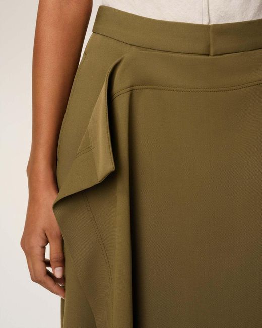 AMI Green Wool Front Panel Large Trousers