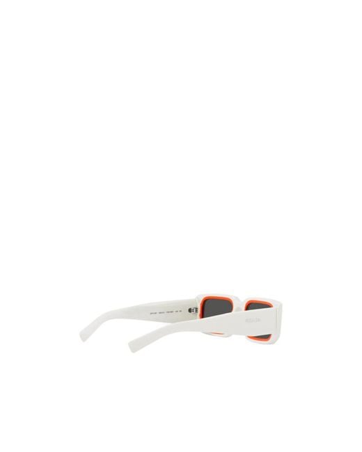 Prada White Eyewear Rectangular Frame Sunglasses for men