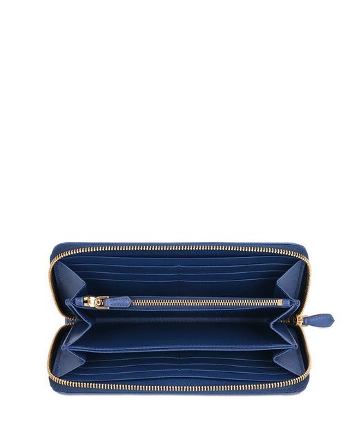Prada Blue Logo Logo Wallet