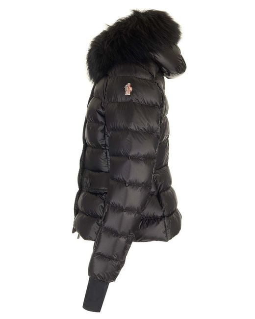 Moncler Black Grenoble Armoniques Logo Patch Down Jacket