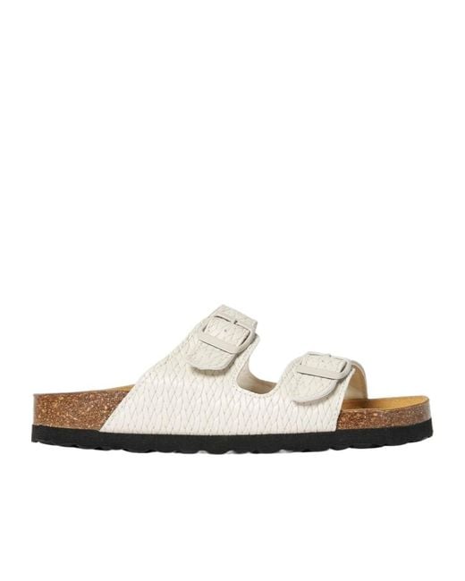 Woolrich White Double-Strap Slides