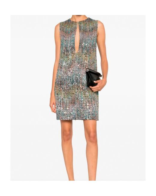 Missoni Gray Sequin-Embellished Metallic-Thread Mini Dress