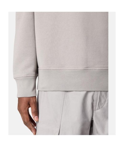 Stone Island Gray Logo Patch Crewneck Sweatshirt for men