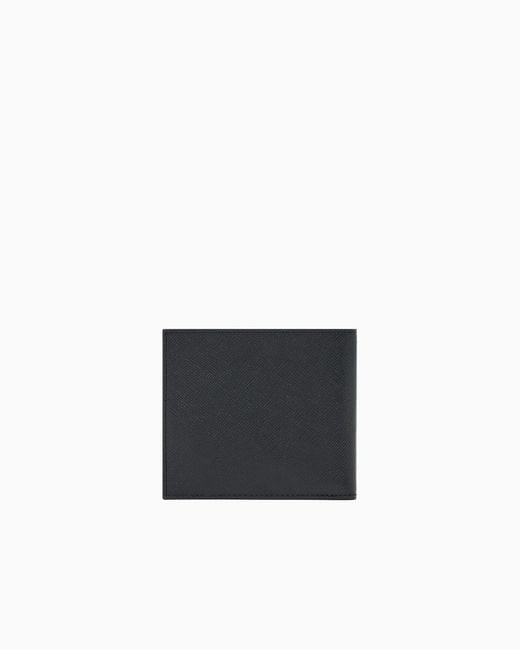 ARMANI EXCHANGE Black Logo-Plaque Wallet for men