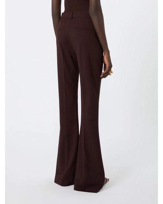 Sportmax Brown Pressed-Crease Flared Trousers
