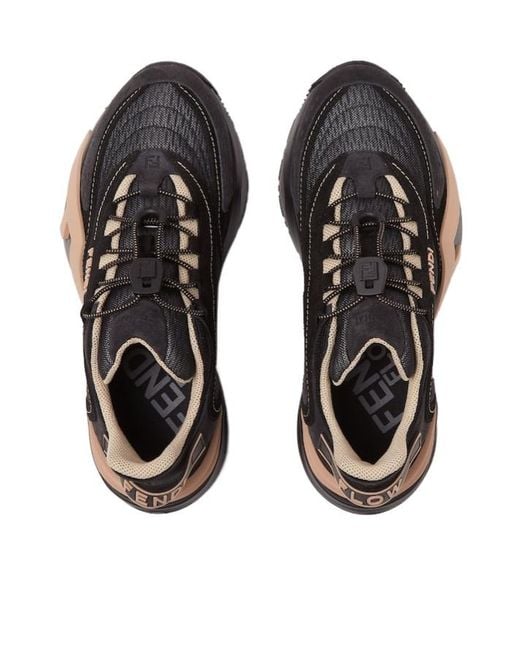 Fendi Black Flow Mesh Low-Top Sneakers